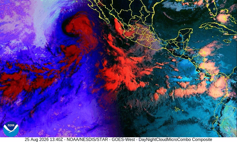 GOES-18 Day Night Cloud MicroCombo Pacífico Este